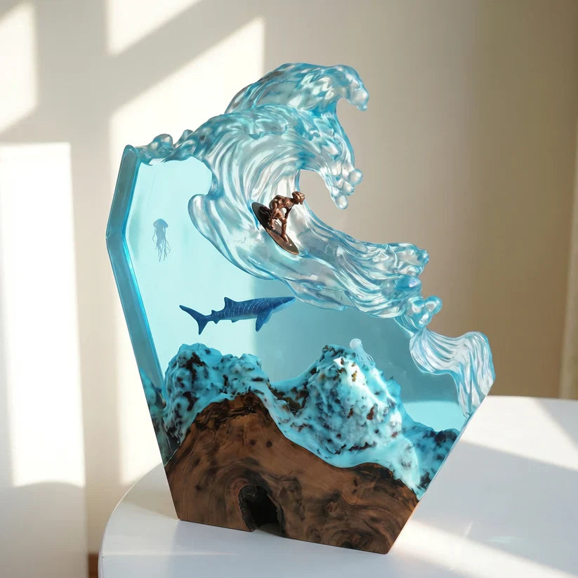 Handmade Oceanwave Resin Lamp